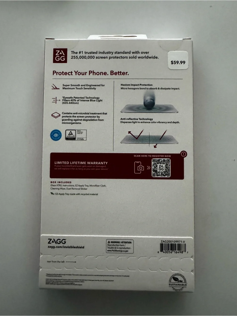 ZAGG InvisibleShield Glass XTR2 Screen Protector for iPhone 14 Pro Max - Blue